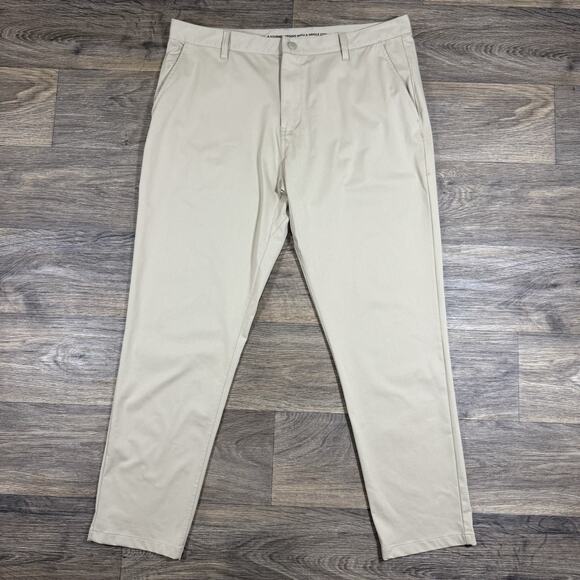 Rhone Pants Mens 38 Communter Tan Performance Stretch Slim - Picture 1 of 13